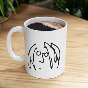 John Lennon Sketched Portrait Sign Coffee Tea Mug 2011 Yoko Ono NEW Unboxed